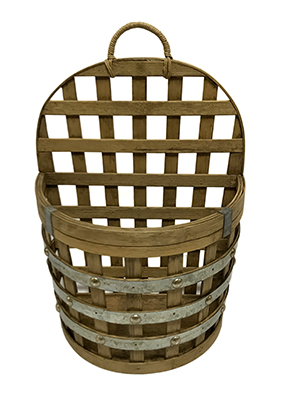 Barrel Bamboo Metal Wall Basket