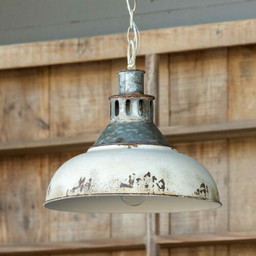 Industrial Pendant Light White Distressed