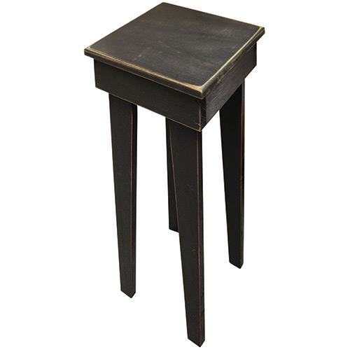 Black Distressed Wood Side Table 29"