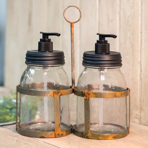 Double Mason Jar Soap Dispenser