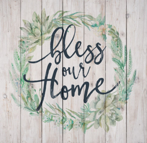 Bless Our Home Wreath Slat Wood Sign