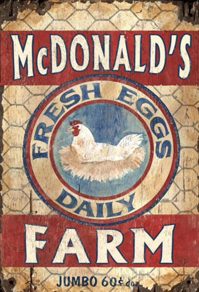 McDonald's Farm Fresh Eggs Sign Customize
