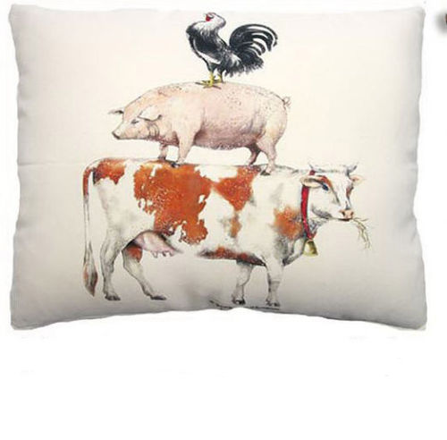 Pig Rooster Cow Pillow